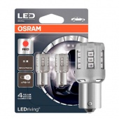 Комплект светодиодных ламп PY21W Osram Bau15S LED RED (7456R-02B)