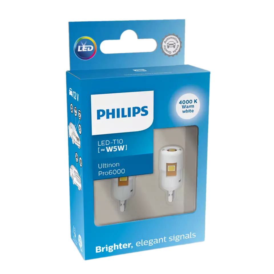  PHILIPS Ultinon Pro6000 12V W5W, 4000 LED (2 ) 