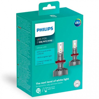 �������� ������������ ���� H8/11/16 Philips Ultinon LED +160% (11366ULWX2)