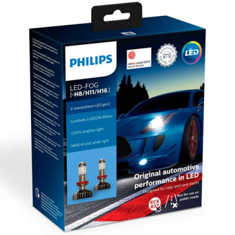 �������� ������������ ���� H8/11/16 Philips X-treme Ultinon LED gen2 +250% (11366XUWX2)